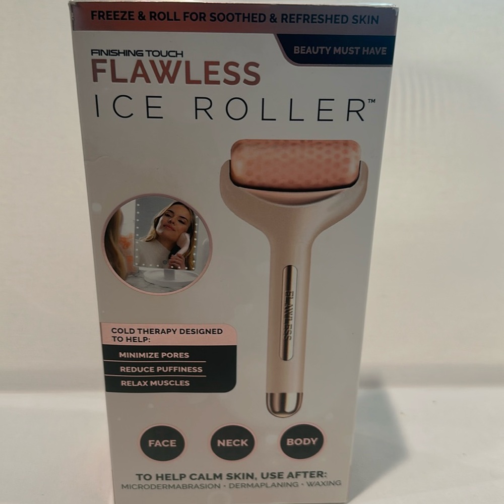 Finishing  Touch Flawless Ice Roller. Minimizes pores, reduce puffiness.